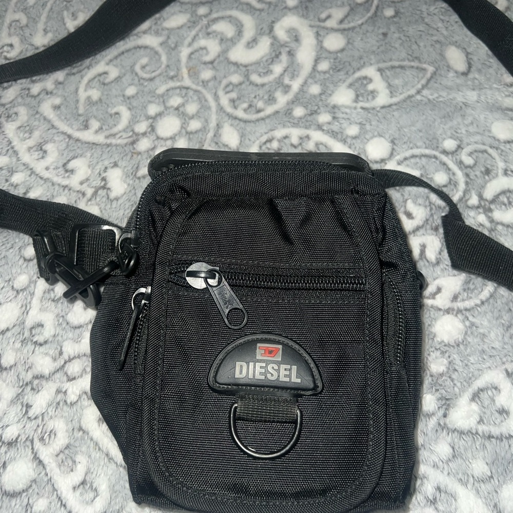 Diesel Black Men’s Belt Camera Bag Crossbody